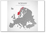Tamaño: 8 x 5,5 cm. Mapa de la Unión Europea con Noruega Classic imán para nevera
