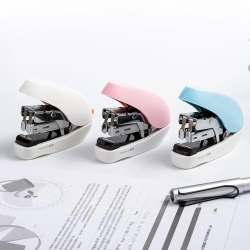 Image of M&G Mini Stapler with Staples, Small Blue Effortless Stapler Set, 20 Sheet Capacity, One Finger, 1000 Standard Staples, Office staplers for Desk, Easy to Load