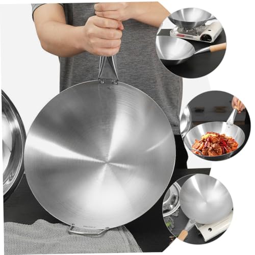 Sartén Wok de Acero Inoxidable 12 pulgadas con Mango de Madera miniatura 5