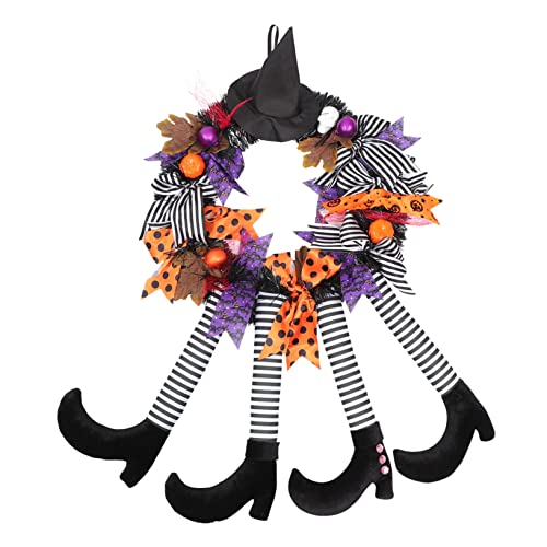 STOBAZA Halloween Wreath Skull Pendant 4 Leg Wall Decor Unique Photo Prop Halloween Home Decor Party Supplies