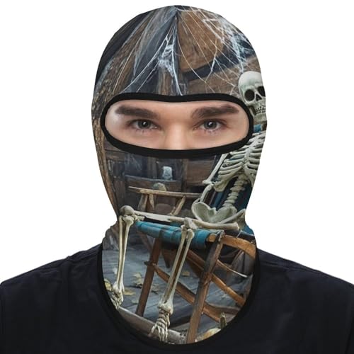 Máscara facial completa de balaclava con diseño de esqueleto terrorífico para hombre y mujer, protección solar, transpirable, para senderismo, ciclismo, running y conducción miniatura 1