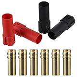 ORFOFE 16個バレットバナナプラグコネクタ オスメスプ 真鍮製金メッキ導体 ハウジング 耐高温 絶縁性 大電流対応 モデル航空機 船舶用