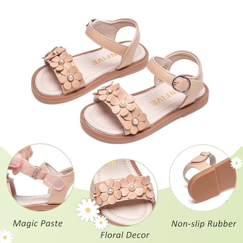 Image of GINFIVE Toddler Girls Sandals Little Girls Kids Summer Shoes Toddler Sandals