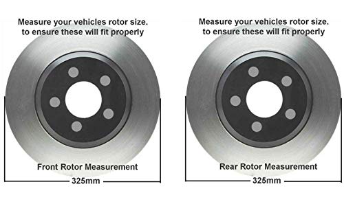 Image of Detroit Axle - Brake Kit for 2002-05 Chevy Trailblazer EXT GMC Envoy XL | Buick Rainier Envoy XUV Isuzu Ascender, Replacement Disc Brake Rotors Copper-Free Ceramic Brake Pads: 12.8 inch in REAR
