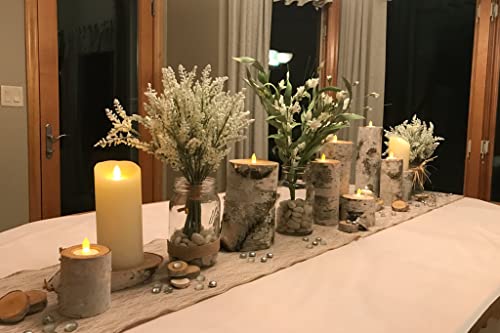 Rustic Wedding Birch Log Tealight Candle Holder Wood Table Decor Wooden Candle Holder Party Decoration (Pack Of 3(Assorted Height)) #TOP3