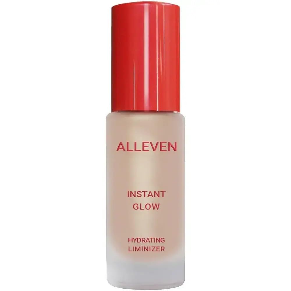 ALLEVEN Instant Glow Hydrating Highlighter – Lightweight Liquid Illuminator Buildable Pearl Glow, Moisture Complex for Radiant Skin, Blendable Shimmer for All Skin Tones (Instant Pearl)