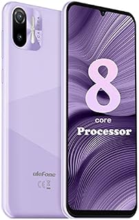Ulefone Mobile Phones, Note 6P Smartphone Unlocked, 32GB ROM 2GB RAM, 4G SIM-Free Unlocked, 3-Card Slots Design, Octa-core Processor, 6.1 inch Screen, Android 11 Phone, Face ID, UK Version, Purple