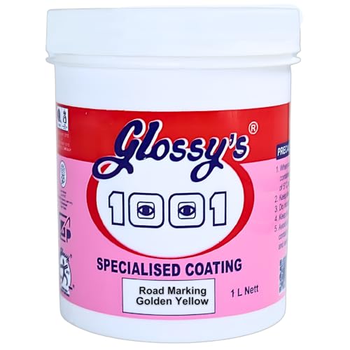 Image of 1001 Specialised Coating Road Marking Paint For Curb, Traffic Road, Pavement Striping, Parking Lots, Crosswalks, Driveways, Airports, Traffic Signs, Painting, Arts & Crafts (1 Ltr - Golden Yellow)