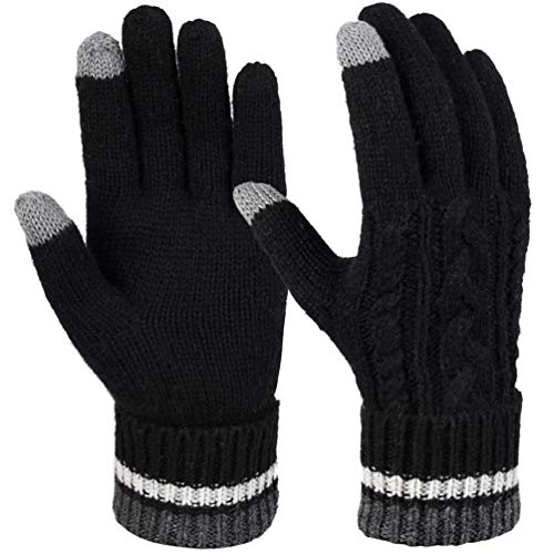 Preisvergleich Produktbild VBIGER Damen Winter Handschuhe Stilvolle Strickhandschuhe Kreative Touchscreen Handschuhe Warme Wollhandschuhe mit Verstellbare Manschette