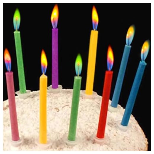 Birthday Cake Candles Happy Birthday Candles Colorful Candles Holders Included (Colorful, 12)