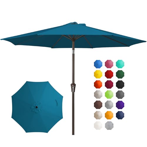 Image of JEAREY 10FT Outdoor Patio Umbrella, Market Umbrella, Lake Blue