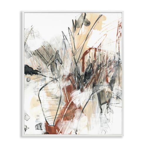 Stupell Industries Terracotta & Grey Abstract White Framed Giclee Wall