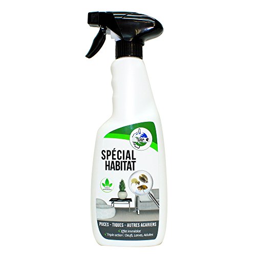 TERRA NOSTRA Insecticide Naturel Spécial Habitat Puces, tiques et Acariens Spray 500ml