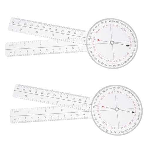 2pcs Angle Ruler Protractor Measure Goniometer Measuring Goniometer Measuring Tape Goniometer Professional Goniometer Angle Measuring Tool Goniometer for Measurment Transparent SEWACC