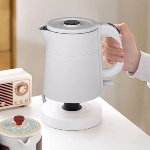 Tetera eléctrica de acero inoxidable blanca para hogar miniatura 4