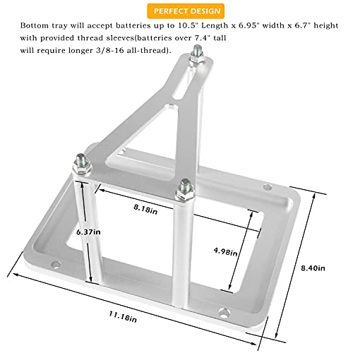 Image of Danti Universal Battery Tray Hold Down Trunk battery Relocation Box Billet Aluminum 551181 For Optima Race Racing Mount Red Yellow Blue Top 34 34 /78 D34 D34 /78 34M D34M Battery Mount