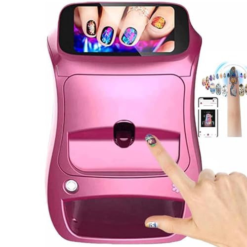GEJLELDS Máquina Inteligente para Pintar uñas 3D, Impresora portátil Digital móvil para decoración de uñas con Pantalla táctil, Belleza y Cuidado Personal para uñas en casa de niñas