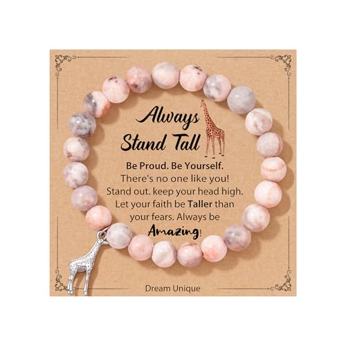 𝗔𝗹𝘄𝗮𝘆𝘀 𝗦𝘁𝗮𝗻𝗱 𝗧𝗮𝗹𝗹 𝗚𝗶𝗿𝗮𝗳𝗳𝗲 Charm Bracelet Gifts for Giraffe Lovers, Inspired Giraffe Jewelry Gifts for Women Girls