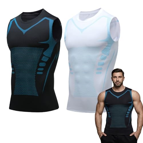 North Alpine Compression Shirt V Boost V2 Compression Shirt Men for Men Workout Daily Wear Body Shaping (US Alpha X-Large Regular Regular White+Black)
