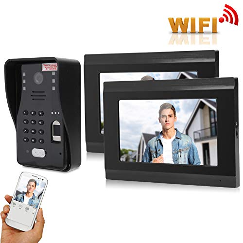 Türsprechanlage, High Definition Voice Intercom Video Intercom Türklingel, 7 Zoll Display 2 Monitore(European regulations)