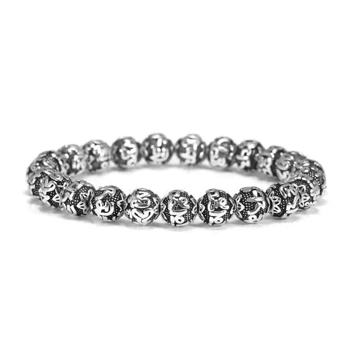 Tibetan Buddhism Om Mani Padme Hum Ashtamangala Eight Auspicious Symbol Heart Sutra 999 Silver Plated Copper Bracelet Amulet | Buddhist Bracelet Bangle | Buddhism Mantra Lucky Fengshui Bracelets-image-18