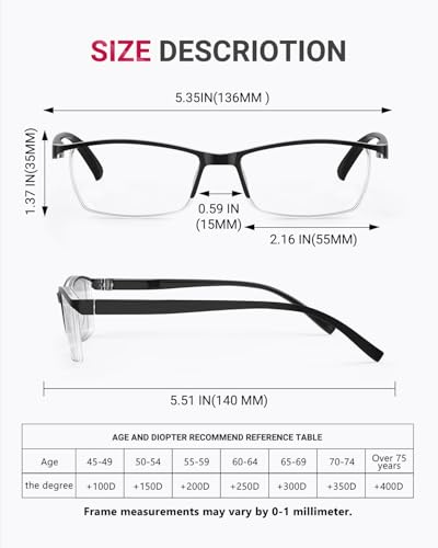 Image of TERAISE 4PCS Fashion Anti-blue light Reading Glasses Quality Readers Glasses for Reading for Men and Women Computer /cell phone Blue Light blocking Reader Glasses Frame (2.25X)