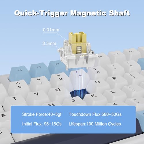 Image of Ajazz AK980MAX Wired Magnetic Axis Mechanical Keyboard, 98% Hot-Swappable Custom Keyboard with RGB Backlighting, Pre-Lubricated Switches, PBT Keycaps, Suitable for MAC /Win /Visa /PC