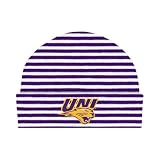 Striped Knit Cap - Northern Iowa Panthers, Purple/White, Newborn 0-3 Mos