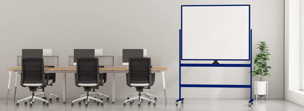 Vivol magnetwand Whiteboard auf Rollen 90 x 120 cm Schwarz, doppelseitig, whiteboard magnetisch & Magnettafel groß, mobile Magnetwand groß mit Ständer für Büro, Schule & Homeoffice