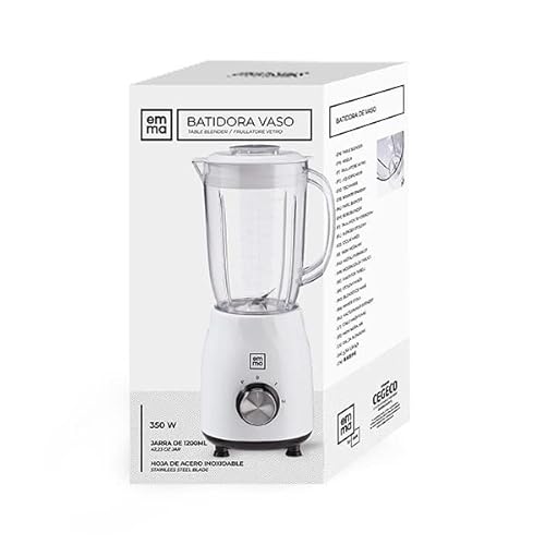 Batidora Vaso EMMA - Envío 24h - Turbo de Alta Potencia, Bajo Consumo, Alto Rendimiento - Hogar y Hostelería - Fácil Limpieza - 1,2 L - Antirroturas (Batidora V Blanca) - imagen 7