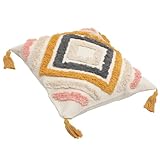 LAPYAPPE Bestickte Kissenbezüge aus Baumwolle Bequeme Quadratische Kissenhülle im Modernen Stil für Sofa und Heimdekoration