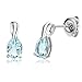Produktbild Miore Ohrringe Damen tropfen Ohrhänger mit Edelstein / Geburtsstein Aquamarin in blau aus Weißgold 9 Karat / 375 Gold, Ohrschmuck