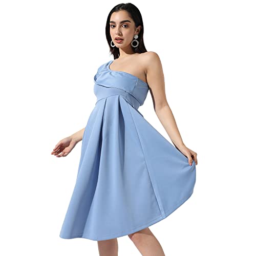 Image of PINACOLADA Women's Solid Dress for Casual Wear | Regular Sleeve | Quality Stretchable Fabric | Dress Crafted with Enhanced Stretch and Comfort Fit for Everyday Wear