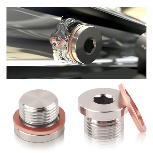 2PCS Sensor Plug with 2PCS O Rings M18 X 1.5 Sensor Bung Plug with Inner Hexagonal Head 304 Stainless Steel Sensors Bypass Plugs Car Accessories for Providing Sealing
