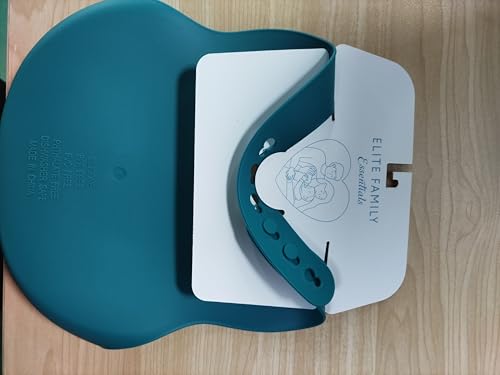 Elite Family Essentials Silicone Baby Bib - Waterproof, Adjustable Feeding Bib for Babies & Toddlers, Dinosaur Design (Olive Green) - Image 3