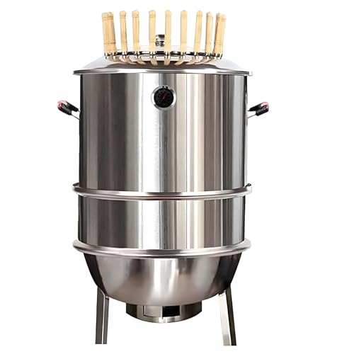 Pionowy wędzarnia węglowa, grill wieszakowy z termometrem, bezdymny grill z wyjmowanym pojemnikiem do grillowania, oddzielający olej i węgiel drzewny
