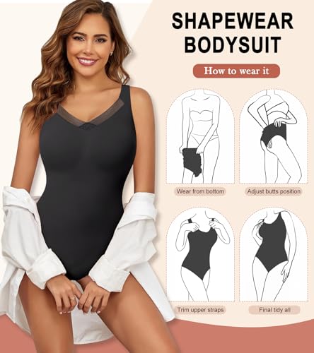 Image of Shapewear Bodysuit for Women Tummy Control Seamless Faja Body Shaper Body Suit Waist Slimming