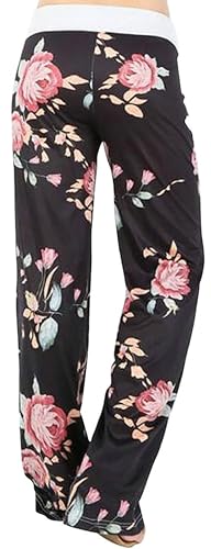 Image of Women Pajama Pants Comfy Lounge Wide Leg Casual Stretch Palazzo Drawstring Pj Bottoms Pants S-3XL