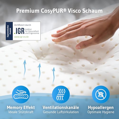 Reisekissen VOLAR | Ergonomisches Nackenkissen mit Memory-Foam | Kleines Kopfkissen für Reisen im...