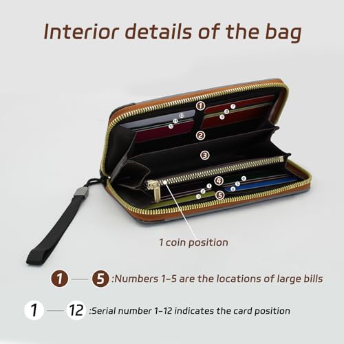 Mens Wallet, Long Canvas Wallet for Men Large Capacity Card Holder Wallet with Multi Card Slots and Cash Slots (Grey)4