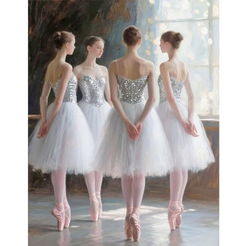 TDFERAN 5D Diamond Painting Danseuse Ballerine 40x50cm Peinture Diamant Danseuse Femm Mosaique Diamant Ange Elfe Fée Canevas Diamant Princesse Point de Croix...