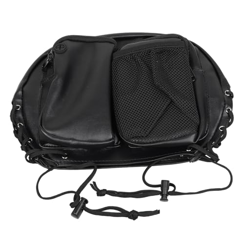 YDLMT Motorcycle Black Backrest Bag Driver Back Rest Tour Pack Organizer Rider Backrest Organizer Pocket for Harley Touring Road King Electra Street Tri Glide