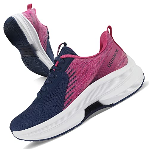 QUINMOK Womens Walking Shoes Non-Slip Tennis Sneakers Mesh Athletic Running Shoes