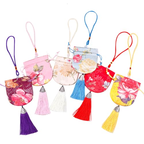 25 Bolsas de Seda China Bordada para Regalos y Joyería miniatura 1