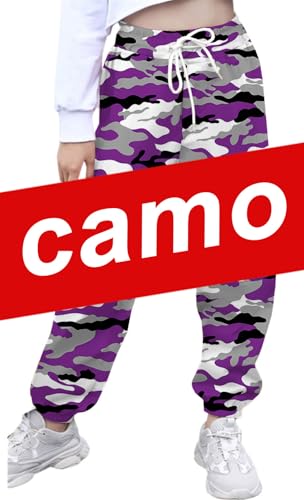 Image of SANGTREE Girls & Womens Printing Cargo Jogger Pants,6 Years - Women 2XL