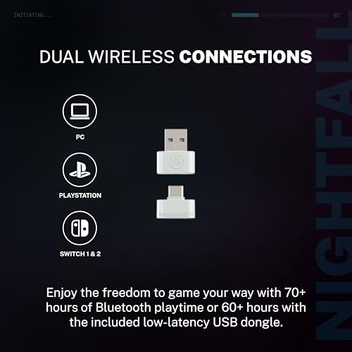 Image of JLab Nightfall Wireless Gaming Headset, Bluetooth 5.3, White