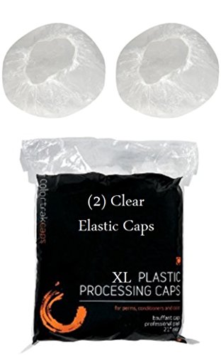 ColorTrak Hair Processing Caps, XL, Clear Plastic Elastic economical (2) Pack