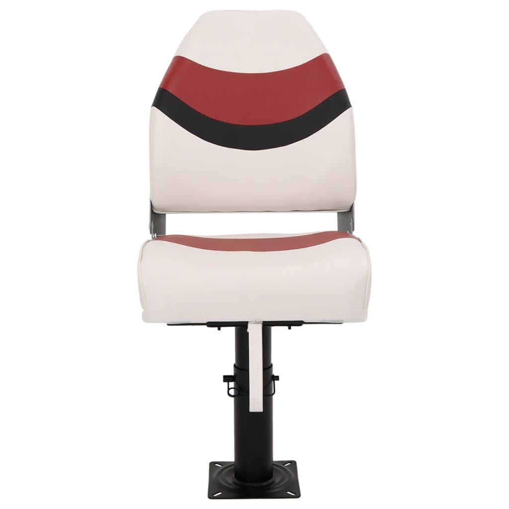 Klappbarer Bootssitz mit hoher Rückenlehne, 2-teiliges Set aus PVC und PU, verstellbare Konsole aus Stahl für Segelboot, Segelyacht, Jolle, Cockpit, Deck und Marina