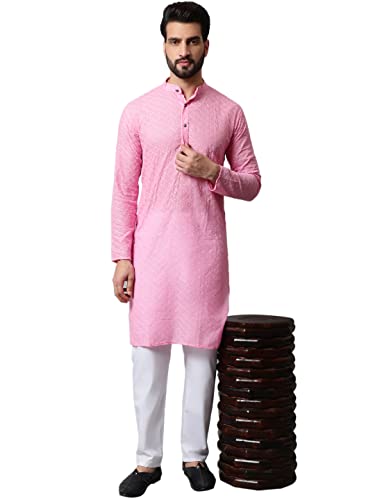 Image of Jompers Men's Regular Fit Cotton Embroidered Kurta Set