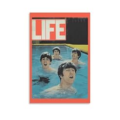 YBRAVO Poster décoratif sur toile The Beatles Life – Impression d’art moderne pour chambre à coucher – 60 x 90 cm - Les Beatles, Paul McCartney, John Lennon, RIngo Starr, George Harrison